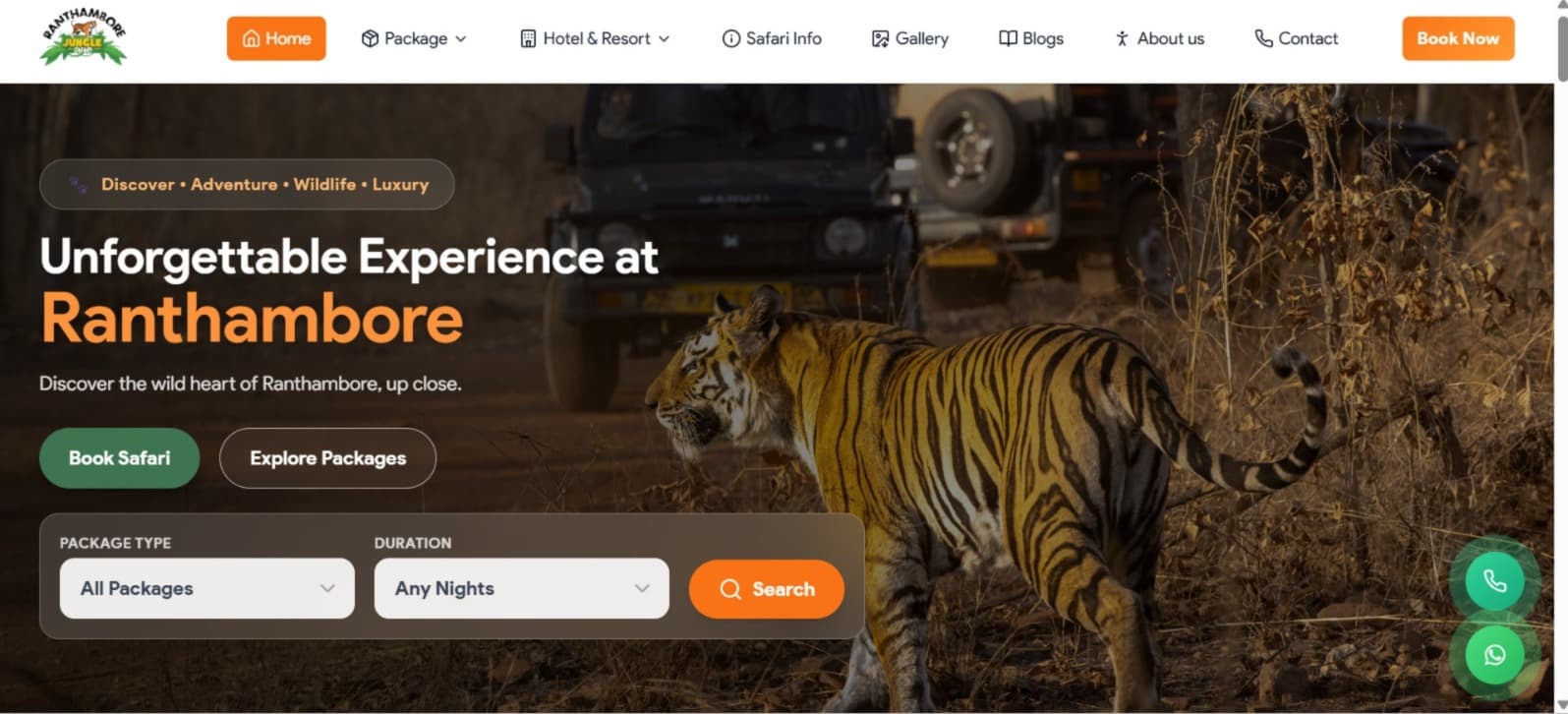 Ranthambore Jungle Safari website preview